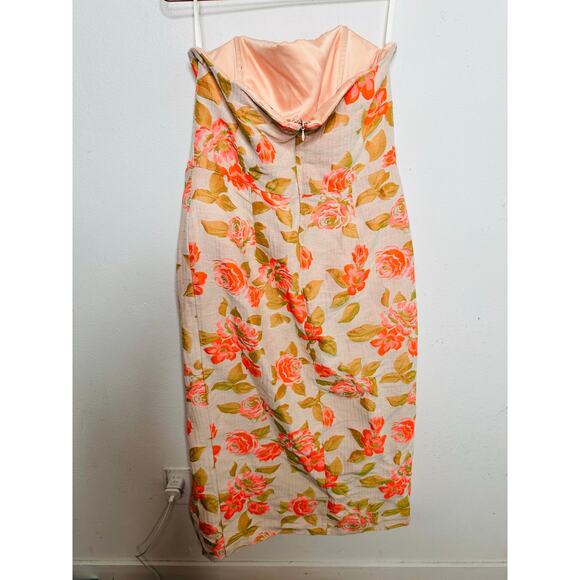 SHOSHANNA Multicolor Floral Cotton Blend Statement Bow Tie Merlin Dress Size 12 - Picture 9 of 16